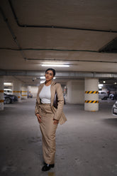 Camel Maxi Skirt / Blazer Set